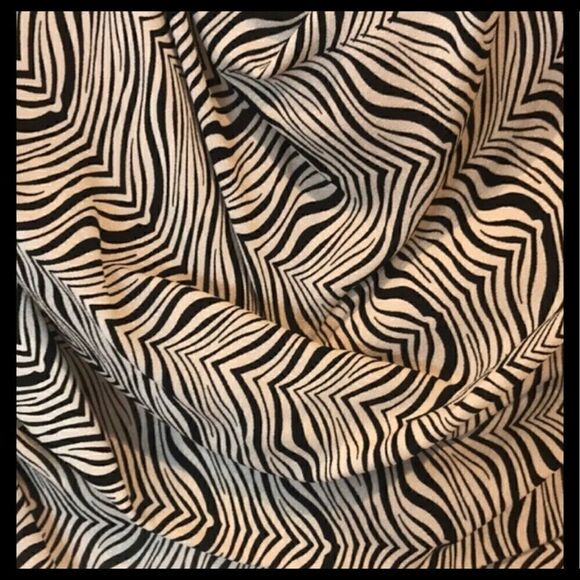 VINTAGE DRAPEY BACK ZEBRA PATTERN BLOUSE S - Picture 3 of 4